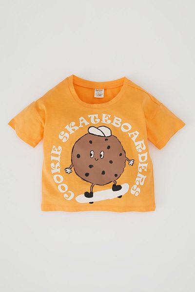 DeFacto Baby Boy Printed Short Sleeve Cotton T-Shirt