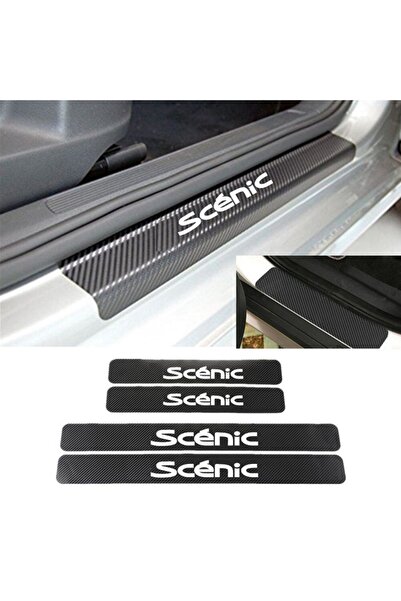 TSC ملصق حماية عتبة الباب الكربوني ذو المناظر الطبيعية الخلابة للسيارات (4 قطع)