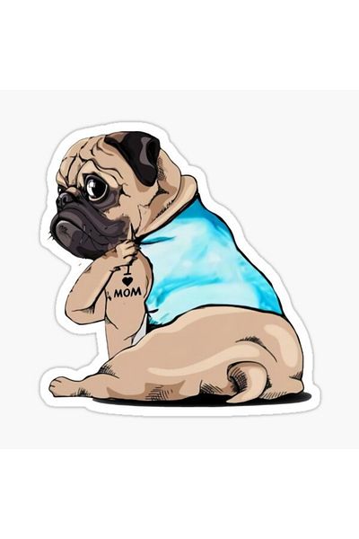 TSC Autocolant pentru câini rase Pug Auto Auto Paste 17cm N6
