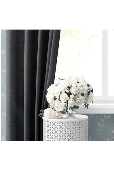 ALTINPAMUK Luxury Blackout - Light Proof Antracitt Curtain, Non-Plated Enxboy Option