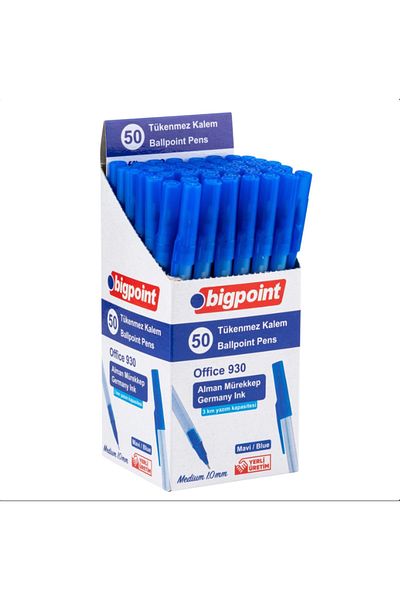 Bigpoint مجموعة أقلام حبر جاف للمكتب مكونة من 50 قلمًا باللون الأزرق