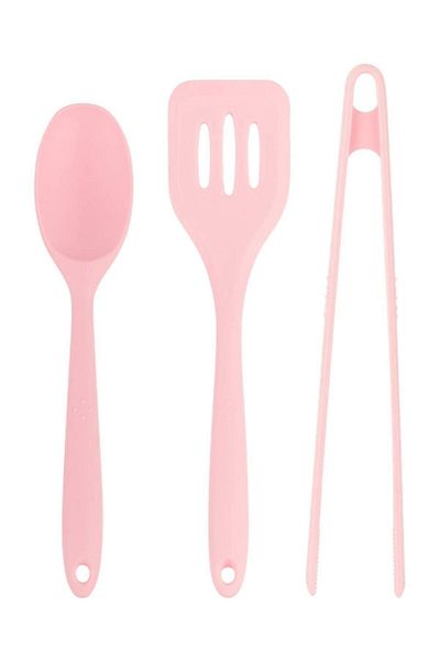 Tantitoni Silicone Light Pink 3-Piece Serving Set Soft