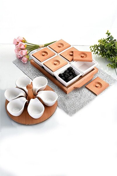 Genel Markalar Ahşaplı Lüx Kahvaltı Ve Sunum Seti