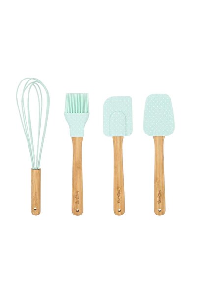 Tantitoni Mint Polka Dot Silicone Preparation Set of 4