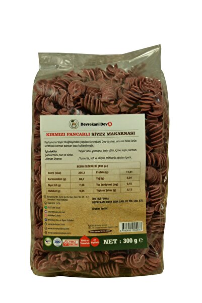Devrekani DevA Kastamonu Kırmızı Pancarlı Siyez Makarnası 300 Gr