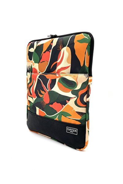 Differ 15,6 Inç Turuncu-yeşil Tropikal Yaprak Desenli Macbook/laptop/notebook...