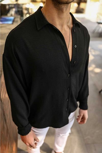 Elzem Aerobin Linen Super Oversize Shirt