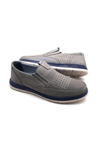 Derilax Genuine Nubuck Leather Orthopedic Gray Color Men's Shoes