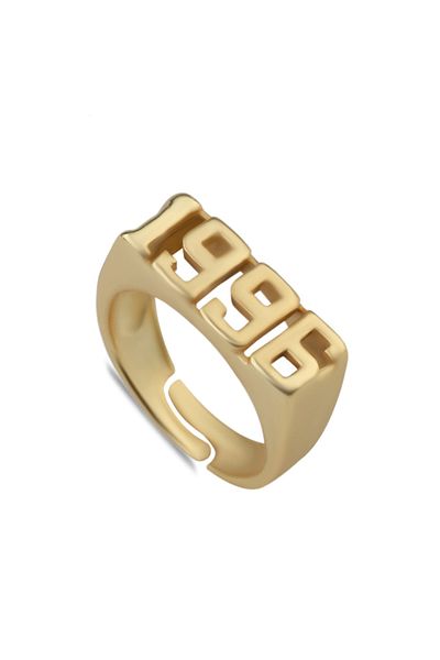 Ervalina 1996 Date Design Gold Color Ring