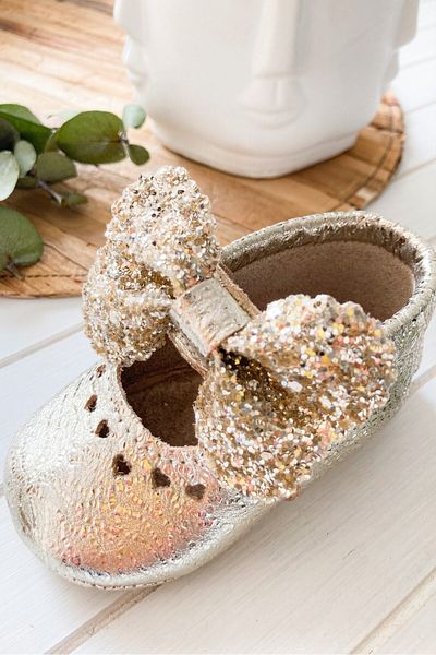 Li Puna - Shine Series Gold 100% Leather Baby First Step Shoes