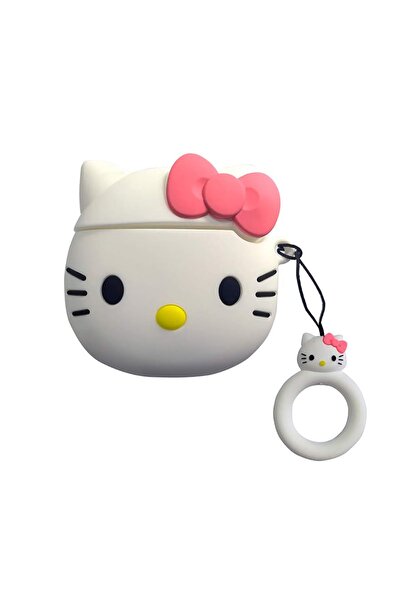 BİPOWER E2m Airpods 1-2. Nesil Uyumlu Kılıf Minik Kedi Beyaz
