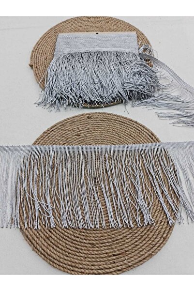 Esteks Dantel ve Tekstil Aksesuarları Şerit Saçak 15 Cm Gümüş