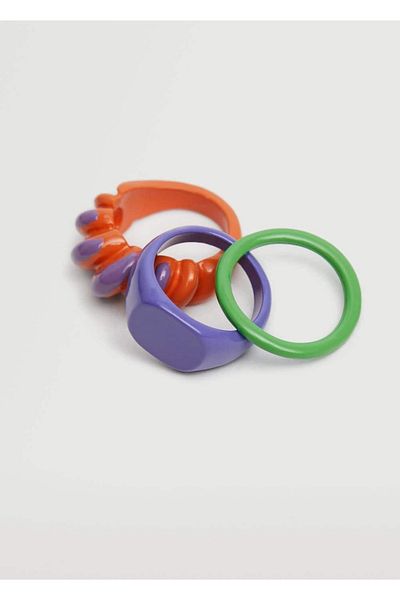 MANGO Woman 3-teiliges kombiniertes Ringset