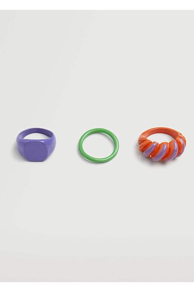 MANGO Woman 3-teiliges kombiniertes Ringset
