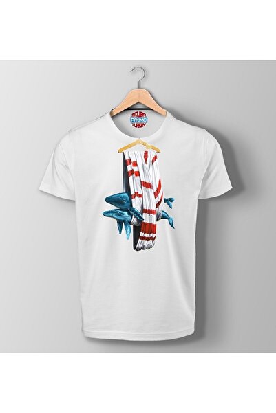 ScubaPromoTurkey Organska bela majica sa printom "Hanging Whale"