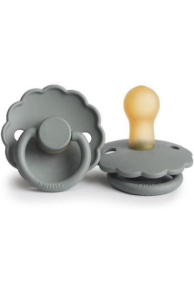 Frigg Frig Daisy Rubber Pacifier - French Gray 0-6 Months