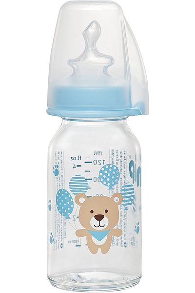 Nip Men's Blue Anti-Colic Feeding Bottle - 125 ml Wide Neck Bottle