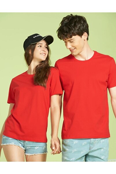 MODA MİMOZA Tricou de bază Modamimoza Red Lover Combini cu decolteu tip crewneck