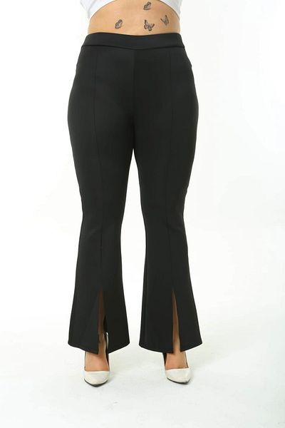 Esina Flared Leg Scuba Pants - Front Slit Diving Fabric