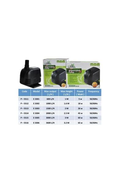 Venusaqua E3303 Akvaryum Kafa Motoru 1500 Lt / H 26w