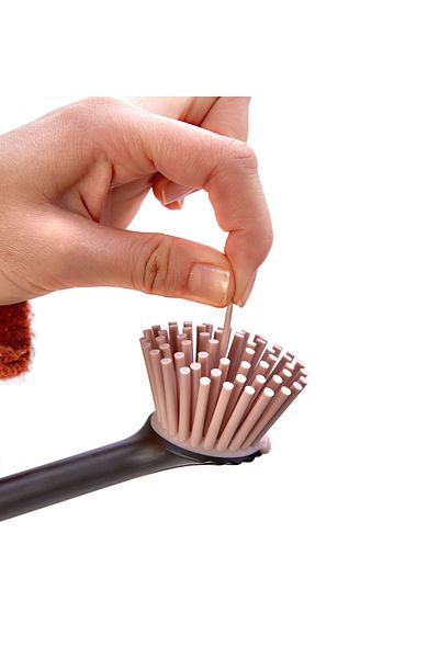 EARABUL Dishwasher and Sink Cleaning Kitchen Countertop Brush with Silicone Head Black-grey