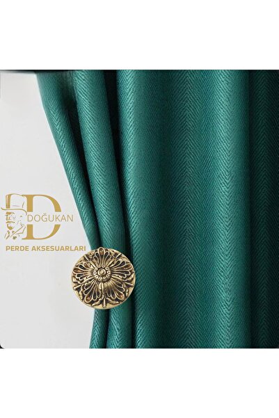 Doğukan perde aksesuarları Pr-06 Renso Altın Varak Özel Tasarım Polyester (1 ...
