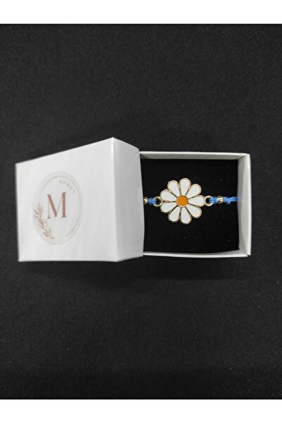 Morey سوار زهرة الأقحوان المصنوع يدويًا من مكرميه باللون الأزرق