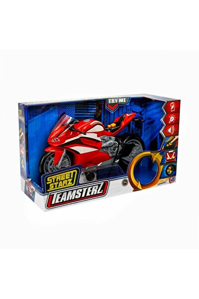 Genel Markalar Teamsterz Street Moverz Sesli Ve Işıklı Motorize Kırmızı Motosiklet 27 Cm
