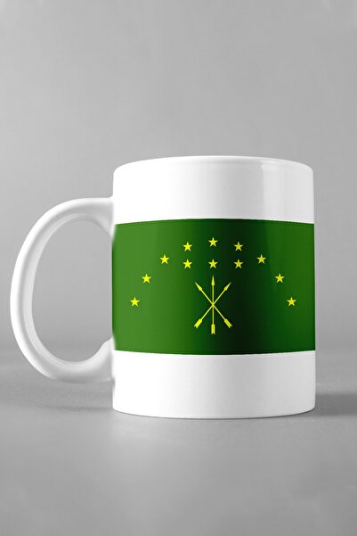 Hediyexpres كوب مطبوع عليه علم المركز، كوب الشاي والقهوة والحساء