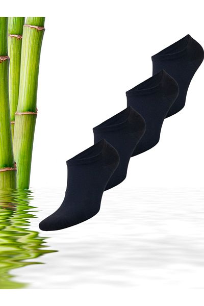 socksbox Κάλτσες Bamboo Seamless Soft Booties /μαύρες/unisex/4 ζευγάρια