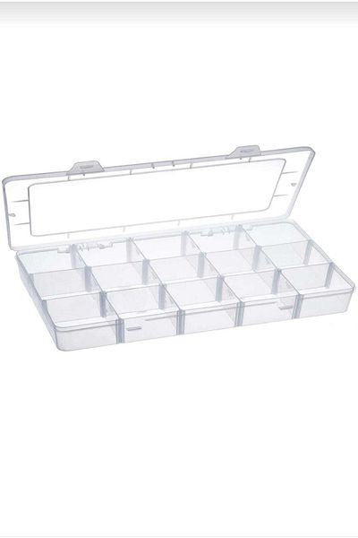 yiğit aksesuar 15 Compartments Quality Plastic Organizer Jewelry Box