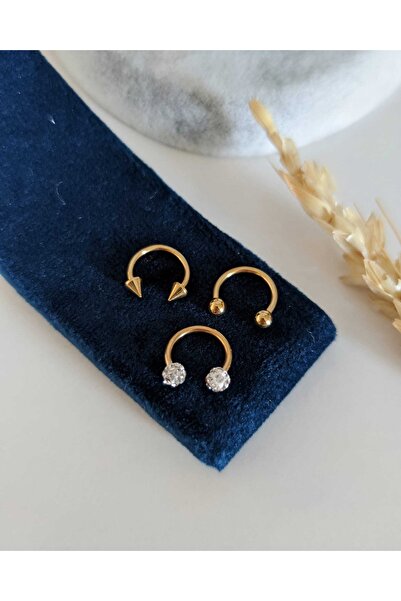 SU PERİSİ TAKI BİJUTERİ Gold Yarım Halka Piercing