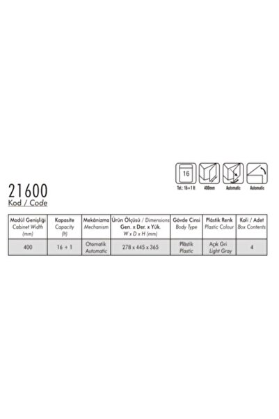 Pelikan Rail Plastic Single Bucket 16 Liter Trash Can 21600