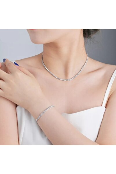 TakıConcept Su Yolu Taşlı Kolye Bileklik Set