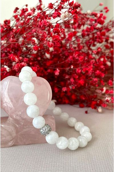 CRAZY TAKI TASARIM Moon Stone Natural Stone Bracelet 8 Mm