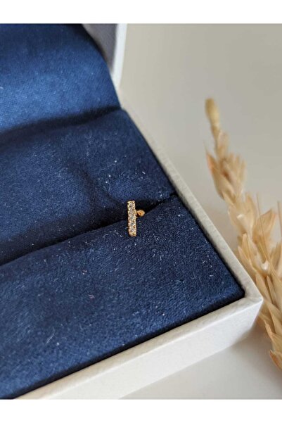 SU PERİSİ TAKI BİJUTERİ Cerrahi Çelik Gold Zirkon Taşlı Çubuk Piercing , Tragus