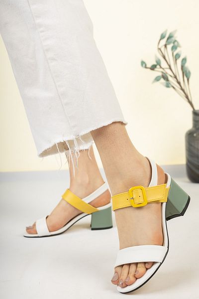 M&B COLLECT Sandale casual pentru femei cu toc