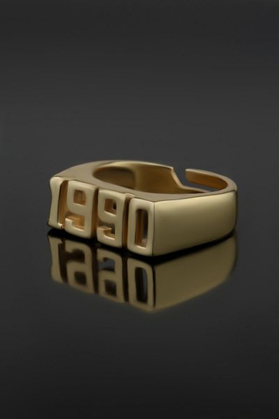 Ervalina 1990 Date Design Gold Color Ring