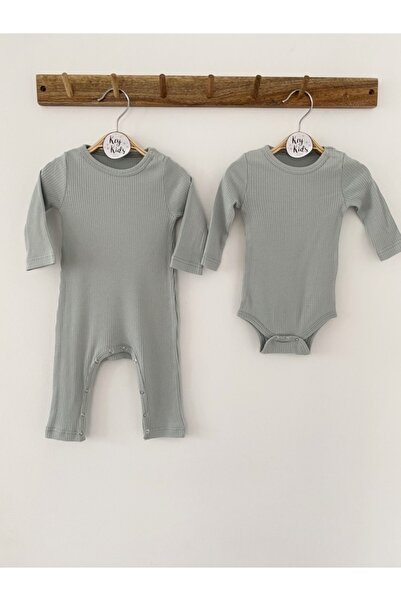 KEY KIDS ضوء النعناع مضلع مشروط طويلة الأكمام الجسم