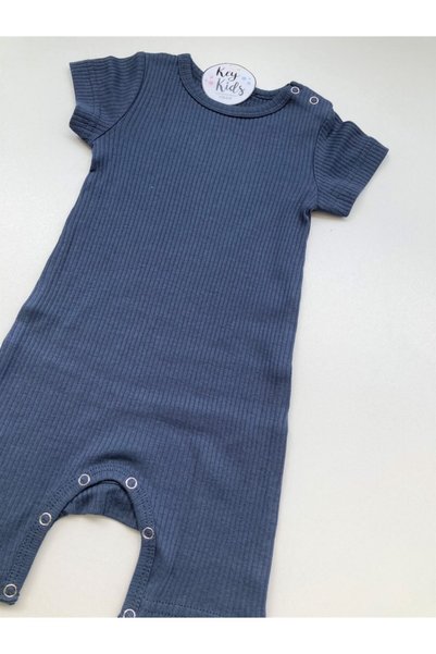 KEY KIDS Indigo Corded Modal Cotton Romper Short Jumpsuit Salopet