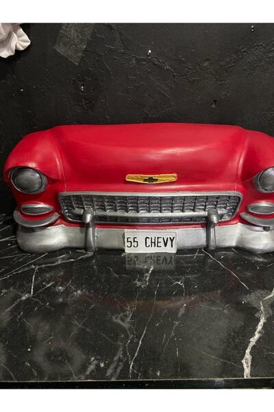 Tual Hobi Sanat Chevrolet Duvar Heykeli Siyah, Dekoratif Duvar Biblo, Ofis De...