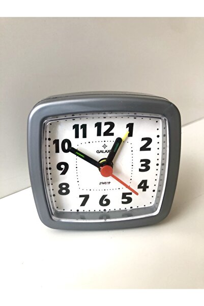 Genel Markalar Küçük Boy Gri Saniyeli Alarmli Masa Saati, şık ve kullanışlı z...