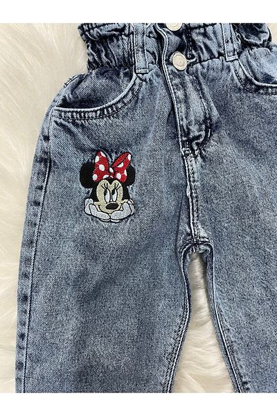 SANTRALBEBE Pantaloni din blugi pentru fete, cu talie largă, Mom Jeans