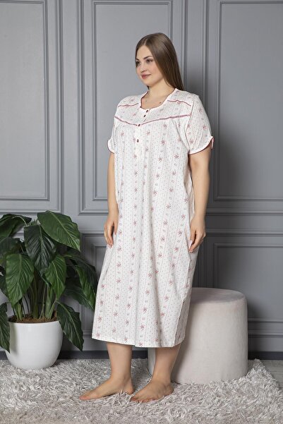 SEBOTEKS Short Sleeve Cotton Combed Nightgown