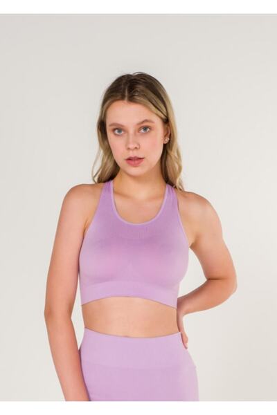 Formactive Γυναικείο αθλητικό σουτιέν με λεπτομέρεια χιαστί χωρίς ραφές Λιλά ...