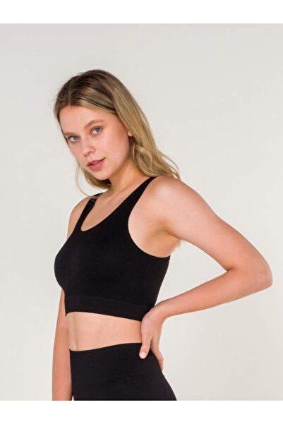 Formactive Γυναικείο αθλητικό σουτιέν με λεπτομέρεια χιαστί χωρίς ραφές Μαύρο...