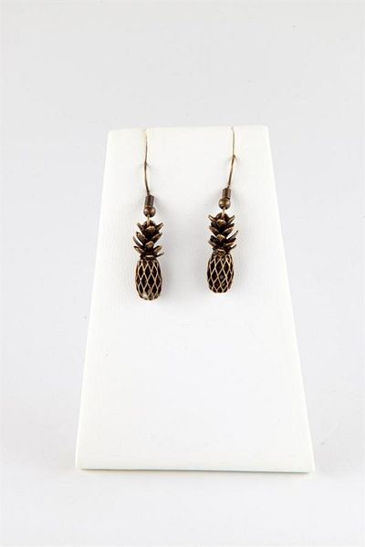 Dünyadan Hediyeler Bronze Pineapple Earrings Drop Type
