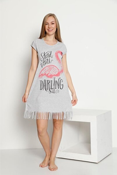 ZBTEKS Casual φόρεμα από βαμβακερό χτενισμένο σχέδιο Flamingo