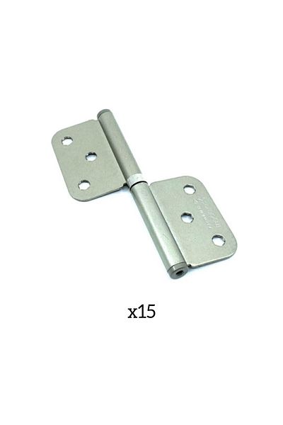 ARON Sofuoglu Hinge 12cm Metal Non-Faceted 2mm Door Hinge Satin (15 PCS)