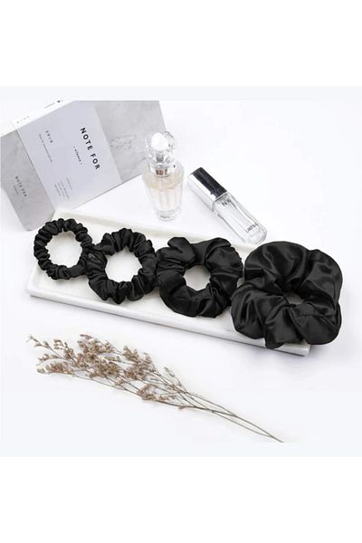 Donna Liberta Μαύρες μεταξωτές φουρκέτες 1cm 2cm 3,5cm 5cm Μεταξένιο σατέν κλιπ μαλλιών Barrette114